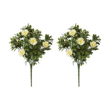 2PK E Style Begonia Outdoor Bush Plant PE PVC Material Outdoors White 30x30x47cm