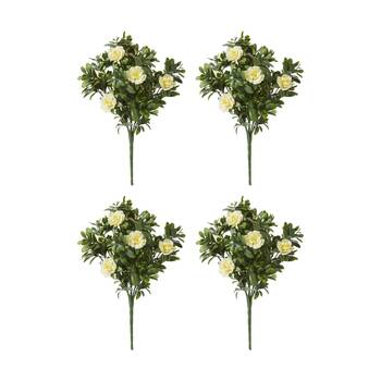 4PK E Style Begonia Outdoor Bush Plant PE PVC Material Outdoors White 30x30x47cm