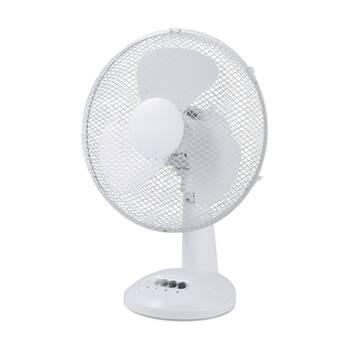 Sheffield 40cm Desk Top Fan Oscillating 3-Speed Manual Control White