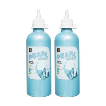 2PK Educational Colours Pearl Paint Junior Student Acrylic Blue 500ml
