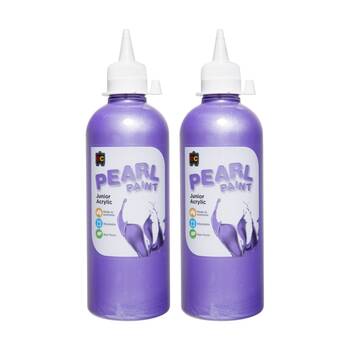 2PK Educational Colours Pearl Paint Junior Student Acrylic Violet 500ml