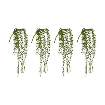 4PK E Style String Of Pearls Hanging Plant Plastic Wire Green 13x7x49cm
