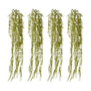 4PK E Style Wax Vine Hanging Plant Plastic Wire Decor Grey Green 20x7x53cm