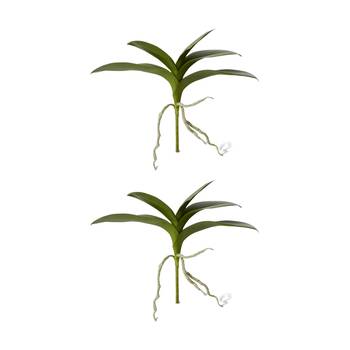 2PK E Style Phalaenopsis Lush Foliage Plant Artificial Decor Green 35x15x31cm