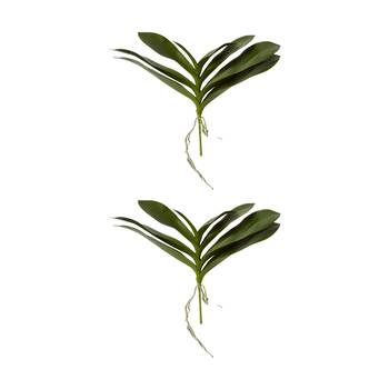 2PK E Style Phalaenopsis Lush Foliage Plant Artificial Decor Green 42x30x32cm