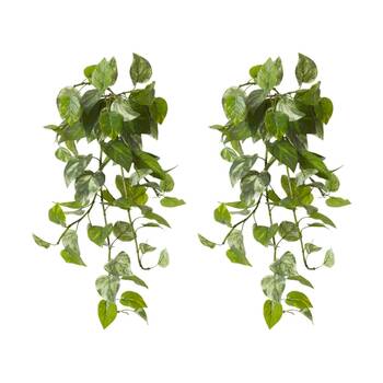 2PK E Style Pothos Outdoor Hanging Plant Artificial Decor Green 55x59x81cm