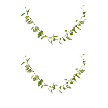 2PK E Style Pothos Outdoor Garland Artificial Plant Decor Green 16x8x180cm