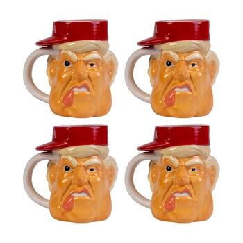 4PK MDI 3D Mug Donald Unique Design Novelty Ceramic Coffee Tea Multicolour