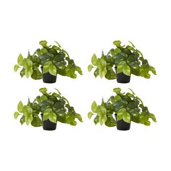 4PK E Style Pothos Golden Potted Plant Variegated Artificial Decor 35x35x24cm