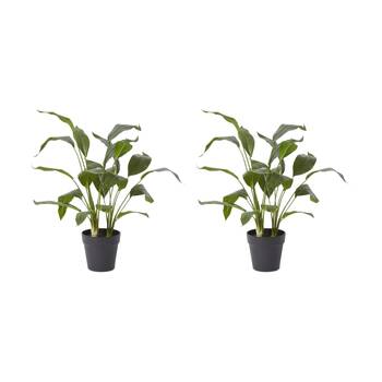 2PK E Style Cordyline Plant Potted Artificial Plastic Wire Green 48x42x60cm