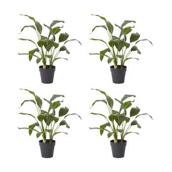 4PK E Style Cordyline Plant Potted Artificial Plastic Wire Green 48x42x60cm