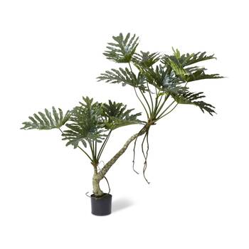 E Style Split Philo Plant Potted Plastic Fabric Wire Cement Green 120x90x17