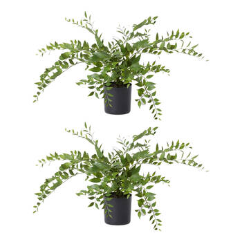 2PK E Style Lacquer Plant Plastic Fabric Wire Cement Decor Green 55x55x45cm