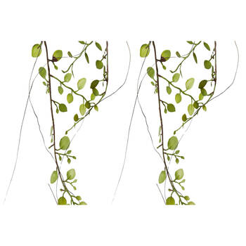 2PK E Style Angel Vine Hanging Bush Plastic Wire Lifelike Green 15x15x92cm