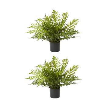 2PK E Style Fern Chain Plastic Wire Cement Pot Indoor Plant Green 53x53x46cm