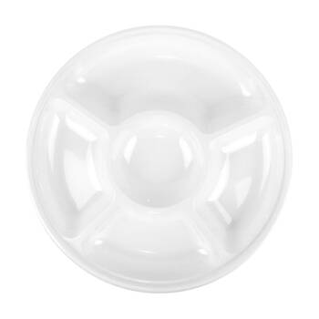 12x 2pc Partyware Round Divider Dish Set Tableware/Serveware 345mm White