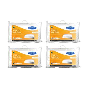 4x 2pc Jason Dream Night Pillow Medium Profile For Back Sleepers 45x73 cm