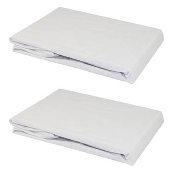 2x Odyssey Living Bamboo Pillow Protector Pillowcase 50cm x 75cm White