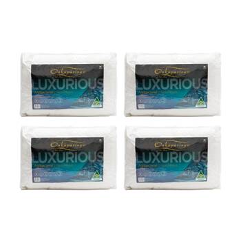 4x 2pc Onkaparinga Luxury Antibacterial Pillows Cotton Sateen Cover Breathable