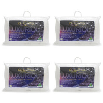 4x 2pc Onkaparinga Down Alternative Pillows Microfibre Polyester Fill Ultra-Soft
