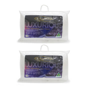 2x 2pc Onkaparinga Luxurious Premium Pillows With Cotton Sateen Cover Soft