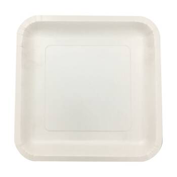 48x 15pc Partyware FSC Square Disposable Paper Plates Set 180mm White