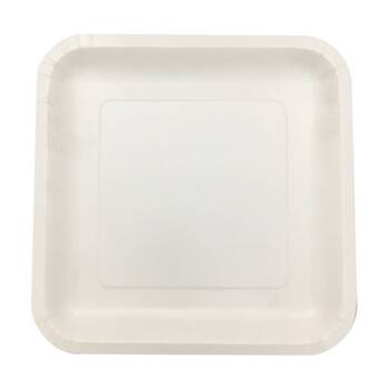 48x 15pc Partyware FSC Square Disposable Paper Plates Set 230mm White