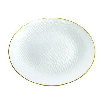 6x 10pc Partyware Heavy Duty Reusable Plates Set W/ Gold Rim 250mm White