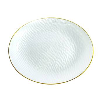 6x 10pc Partyware Heavy Duty Reusable Plates Set W/ Gold Rim 180mm White
