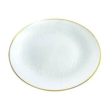 6x 10pc Partyware Heavy Duty Reusable Plates Set W/ Gold Rim 220mm White