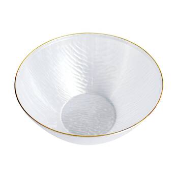 24x 10pc Partyware Reusable Heavy Duty Bowl Set W/ Gold Rim 120x58mm White
