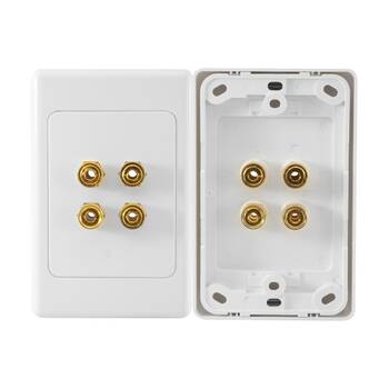 Pro2 4 Terminal Speaker Wall Plate 4X Banana Sockets