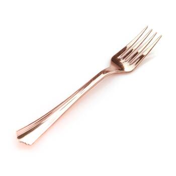 24x 12pc Partyware Heavy Duty Stainless Steel Fork Set Tableware Rose Gold