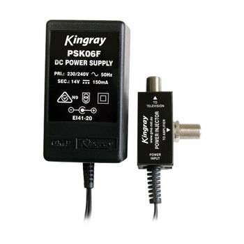Kingray 14V DC 150Ma Power Supply F Type Signal Amplifier TV Booster Injector