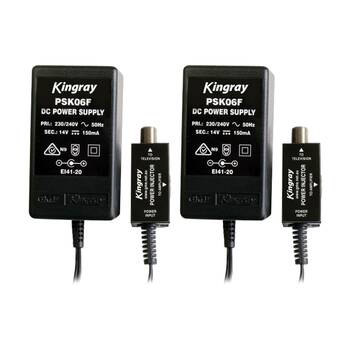 2PK Kingray 14V DC 150Ma Power Supply F Type Signal Amplifier TV Booster