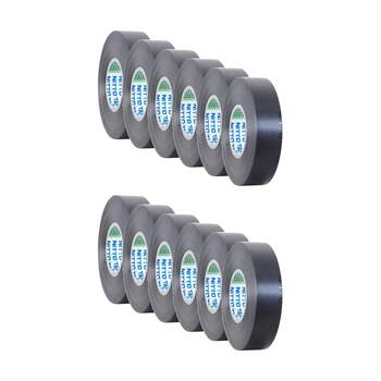 12PK Nitto Black 20Mt Tape PVC Electrical 20 Metre Insulation