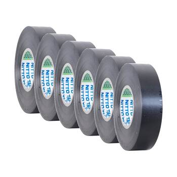 6PK Nitto Black 20Mt Tape PVC Electrical 20 Metre Insulation