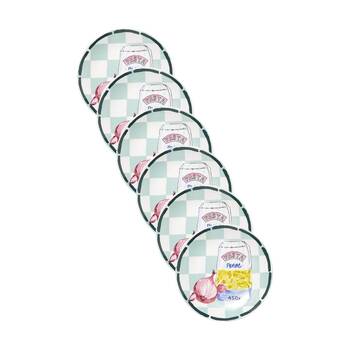 6PK Porto Valentina Italian Penne Pasta Inspired Illustration Side Plate 20cm