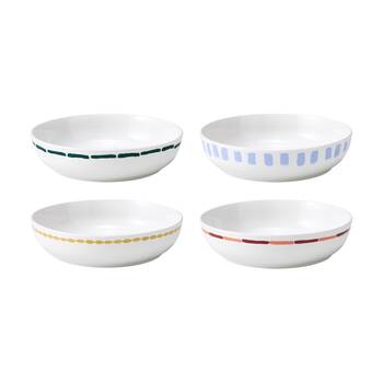4pc Porto Multicoloured Italian Inspired Valentina Dinner Bowls