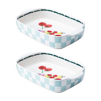 2PK Porto Italian Inspired Valentina Medium Baking Tray Stoneware 30x19cm