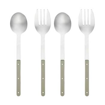 2x 2pc Porto Sona Salad Serving Cutlery/Utensils Set Sage Green