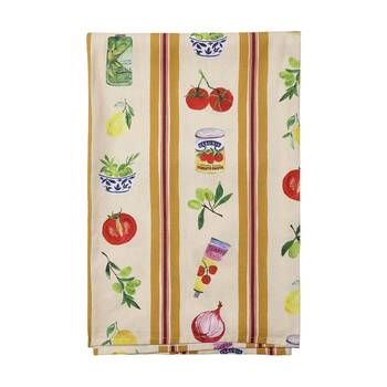 Porto Italian Inspired Food Illustrations Valentina Tablecloth 230x150cm