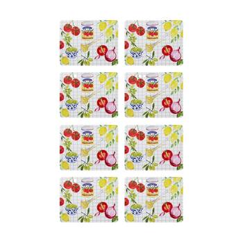 2x 4pc Porto Valentina Food Illustration Rectangle Dinner Placemat 34x26.5cm