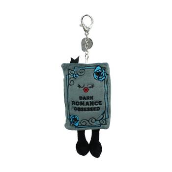 Punchkins Bag Charm Dark Romance Book Plush Keyring With Chain Grey/Blue