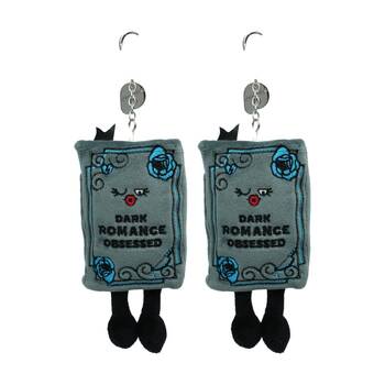 2x Punchkins Bag Charm Dark Romance Book Plush Keyring With Chain Grey/Blue