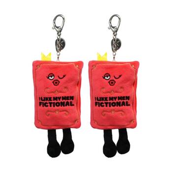 2x Punchkins Bag Charm Boyfriend Book Plush Keyring With Metal Chain Red