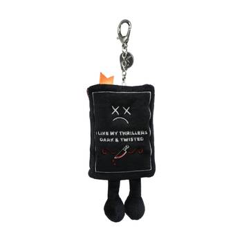 Punchkins Bag Charm Thrillers Dark Twisted Book Plush Keyring W/ Chain Black