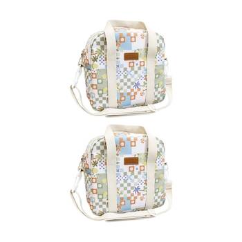 2PK LVD Corfu Insulated Work/School Lunch Cooler Storage Travel Bag Multicolour
