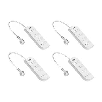 4PK Crest 4 Socket Switched Wall Mountable Power Board AU/NZ Plug White 1m