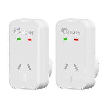 2PK Crest Platinum 1 Socket Surge Protector AU/NZ Plug W/ Child Protection White